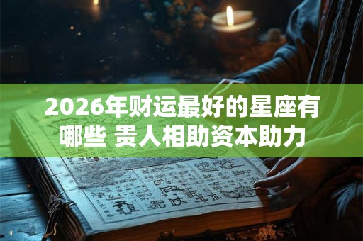 2026年财运最好的星座有哪些 贵人相助资本助力