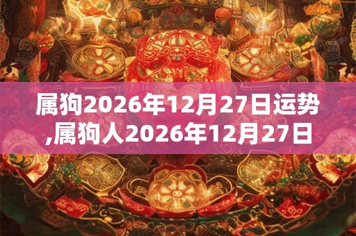 属狗2026年12月27日运势,属狗人2026年12月27日财运,生肖狗2026年12月27日运势