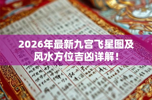 2026年最新九宫飞星图及风水方位吉凶详解！