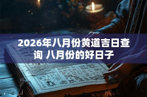 2026年八月份黄道吉日查询 八月份的好日子