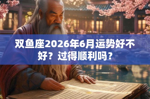 双鱼座2026年6月运势好不好?过得顺利吗? 双鱼座2026年6月运势好不好?过得顺利吗?