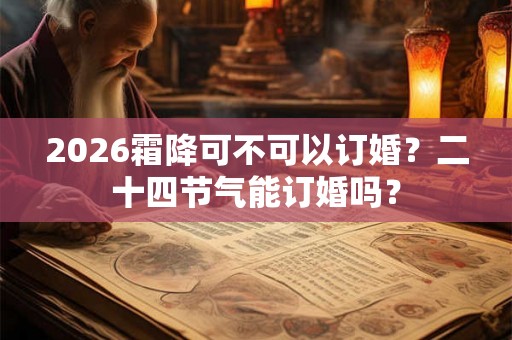 2026霜降可不可以订婚？二十四节气能订婚吗？