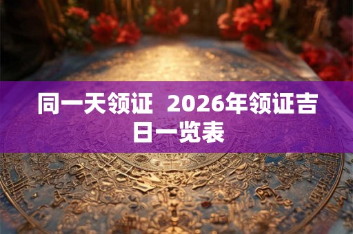 同一天领证  2026年领证吉日一览表