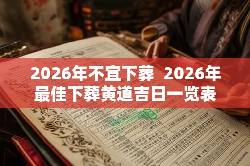 2026年不宜下葬  2026年最佳下葬黄道吉日一览表