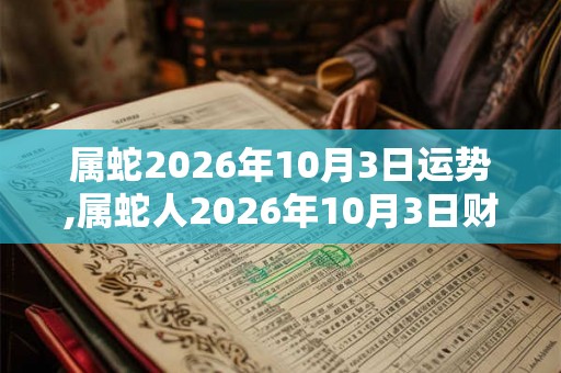 属蛇2026年10月3日运势,属蛇人2026年10月3日财运,生肖蛇2026年10月3日运势