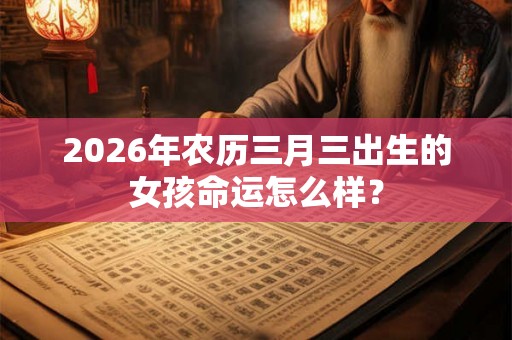 2026年农历三月三出生的女孩命运怎么样？