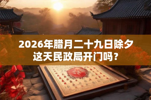 2026年腊月二十九日除夕这天民政局开门吗？