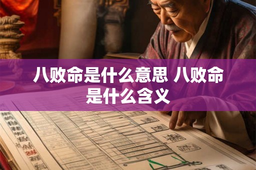 八败命是什么意思 八败命是什么含义