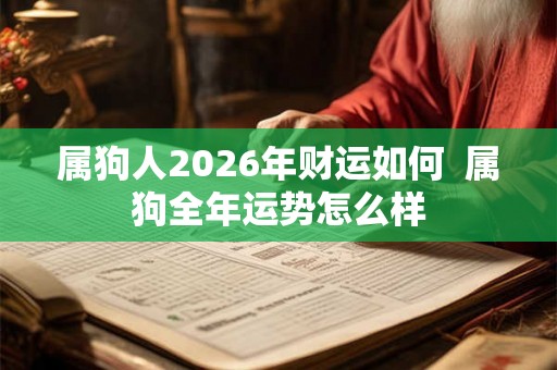 属狗人2026年财运如何  属狗全年运势怎么样