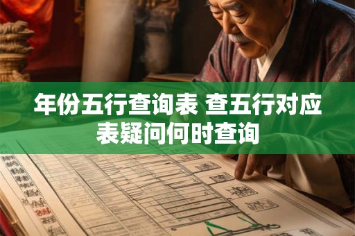 年份五行查询表 查五行对应表疑问何时查询