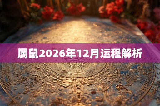 属鼠2026年12月运程解析
