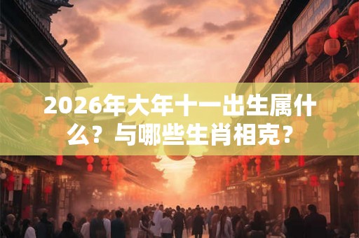 2026年大年十一出生属什么？与哪些生肖相克？