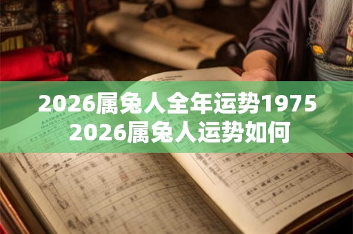 2026属兔人全年运势1975 2026属兔人运势如何 2026属兔人全年运势1975 2026属兔人运势如何