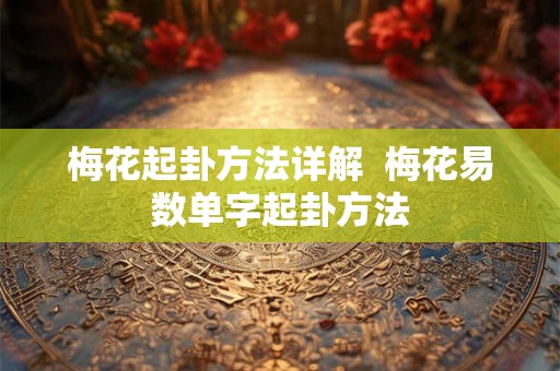 梅花起卦方法详解 梅花易数单字起卦方法 梅花起卦方法详解 梅花易数单字起卦方法