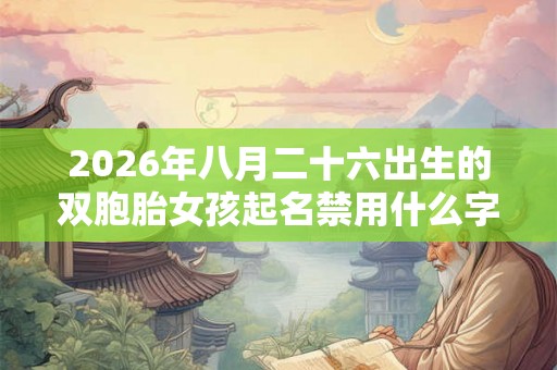 2026年八月二十六出生的双胞胎女孩起名禁用什么字，五行属什么
