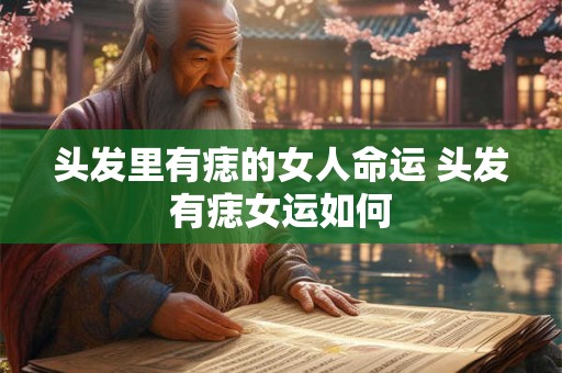 头发里有痣的女人命运 头发有痣女运如何