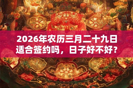 2026年农历三月二十九日适合签约吗，日子好不好？