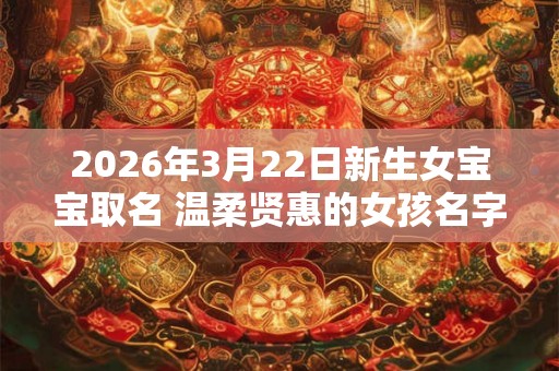 2026年3月22日新生女宝宝取名 温柔贤惠的女孩名字