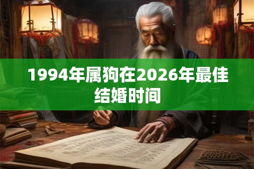 1994年属狗在2026年最佳结婚时间