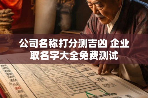 公司名称打分测吉凶 企业取名字大全免费测试