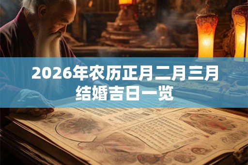 2026年农历正月二月三月结婚吉日一览 2026年农历正月二月三月结婚吉日一览