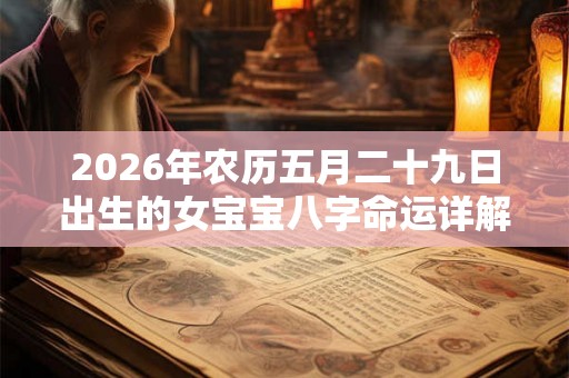 2026年农历五月二十九日出生的女宝宝八字命运详解 2026年农历五月二十九日出生的女宝宝八字命运详解