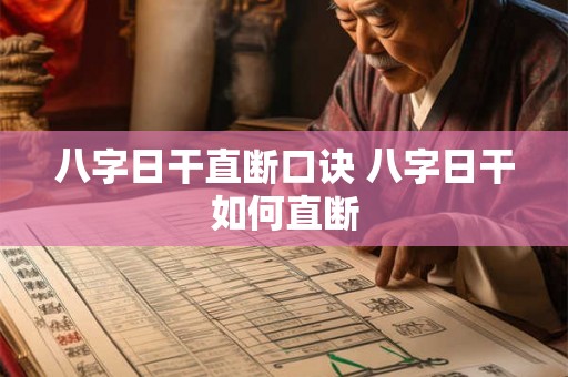 八字日干直断口诀 八字日干如何直断