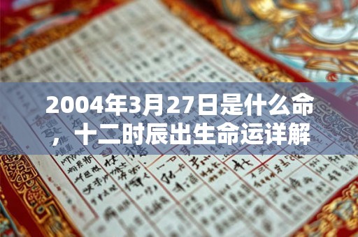 2004年3月27日是什么命，十二时辰出生命运详解