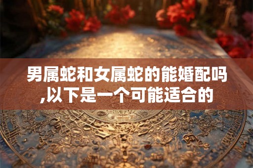 男属蛇和女属蛇的能婚配吗,以下是一个可能适合的