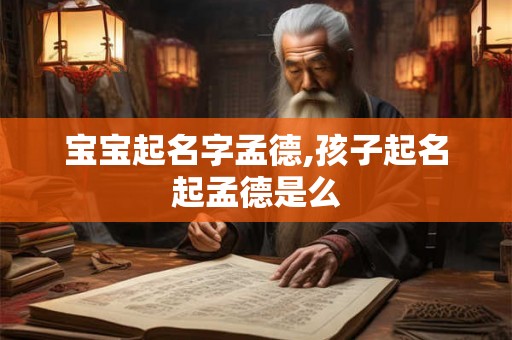 宝宝起名字孟德,孩子起名起孟德是么