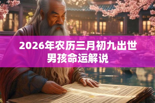 2026年农历三月初九出世男孩命运解说