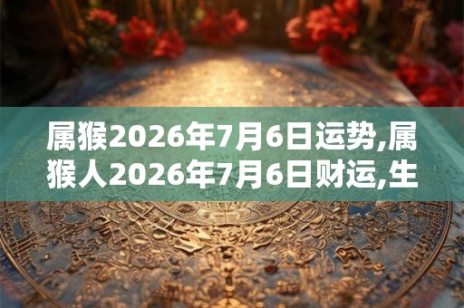 属猴2026年7月6日运势,属猴人2026年7月6日财运,生肖猴2026年7月6日运势