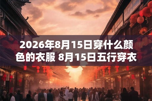2026年8月15日穿什么颜色的衣服 8月15日五行穿衣 2026年8月15日穿什么颜色的衣服 8月15日五行穿衣