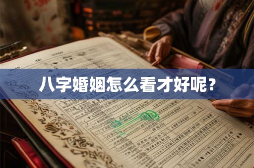 八字婚姻怎么看才好呢？