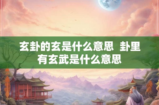 玄卦的玄是什么意思  卦里有玄武是什么意思