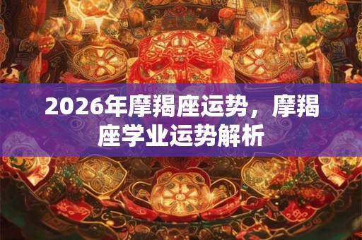 2026年摩羯座运势,摩羯座学业运势解析 2026年摩羯座运势,摩羯座学业运势解析