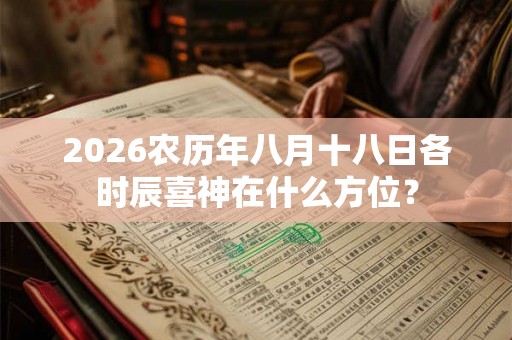 2026农历年八月十八日各时辰喜神在什么方位？