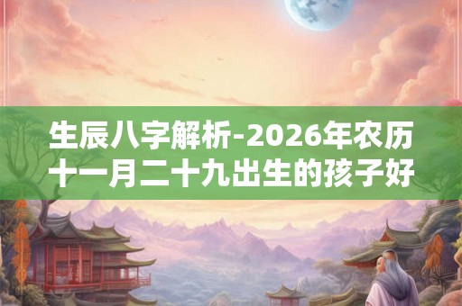 生辰八字解析-2026年农历十一月二十九出生的孩子好吗
