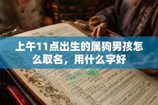 上午11点出生的属狗男孩怎么取名，用什么字好