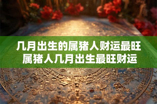 几月出生的属猪人财运最旺 属猪人几月出生最旺财运