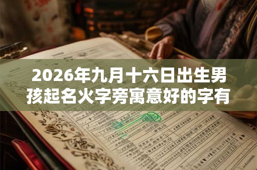 2026年九月十六日出生男孩起名火字旁寓意好的字有哪些？