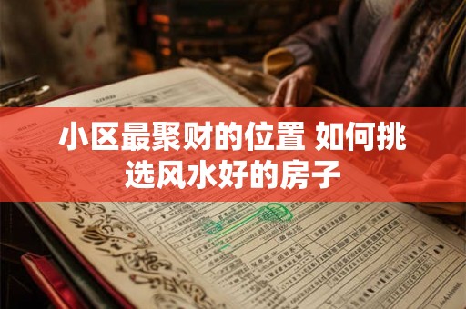 小区最聚财的位置 如何挑选风水好的房子