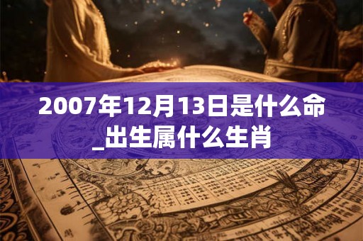 2007年12月13日是什么命_出生属什么生肖