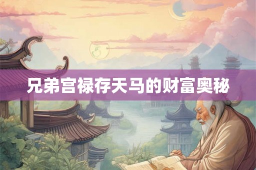 兄弟宫禄存天马的财富奥秘