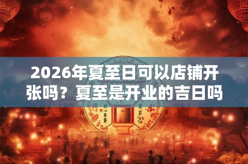 2026年夏至日可以店铺开张吗？夏至是开业的吉日吗？
