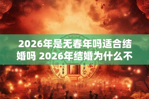 2026年是无春年吗适合结婚吗 2026年结婚为什么不好