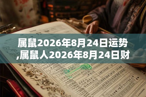 属鼠2026年8月24日运势,属鼠人2026年8月24日财运,生肖鼠2026年8月24日运势 属鼠2026年8月24日运势,属鼠人2026年8月24日财运,生肖鼠2026年8月24日运势