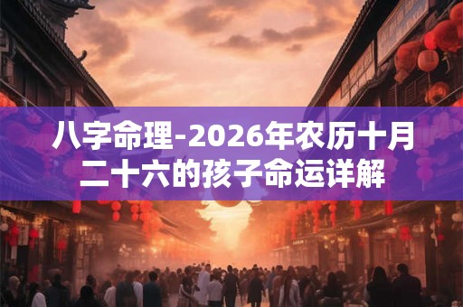 八字命理-2026年农历十月二十六的孩子命运详解 八字命理-2026年农历十月二十六的孩子命运详解