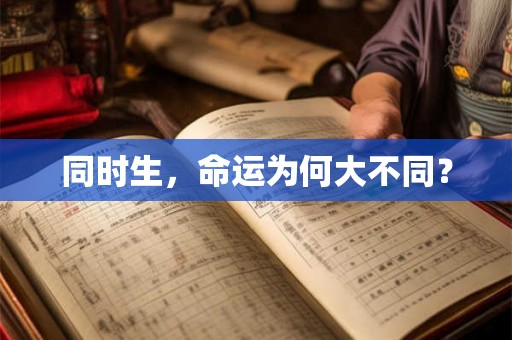 同时生,命运为何大不同? 同时生,命运为何大不同?