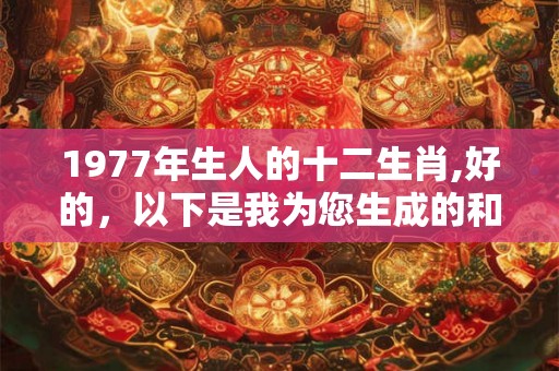 1977年生人的十二生肖,好的，以下是我为您生成的和